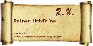 Rainer Urbána névjegykártya